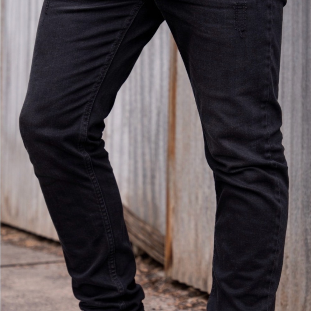 Black Slim Fit Distressed Jeans Men’s‎ Size 34/32 Stretch Denim smoke rise